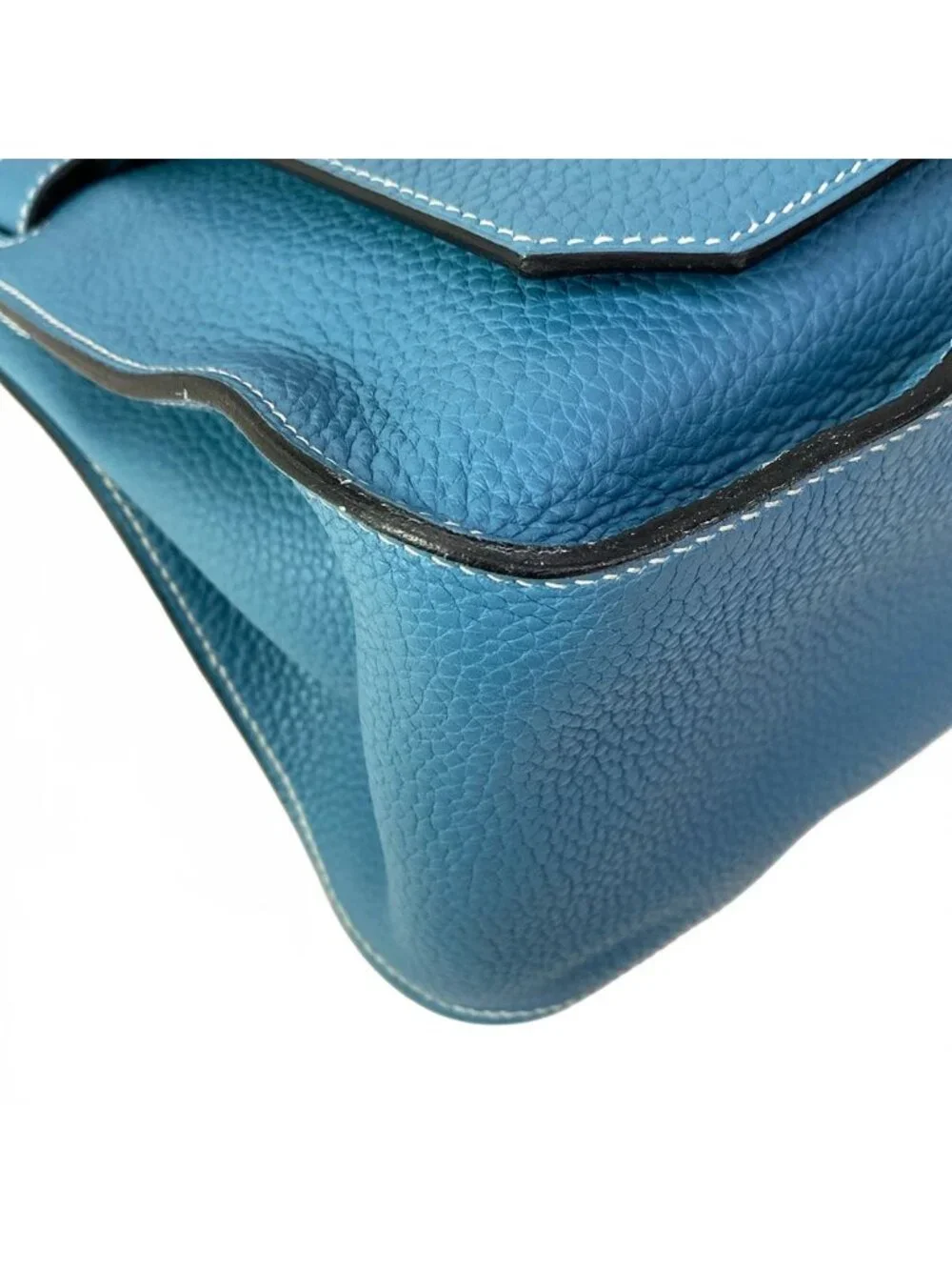 Hermes Shoulder Bag Gipsiere 34 Blue Jean Silver